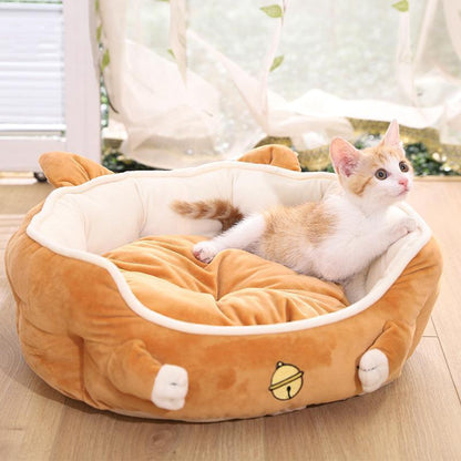 Lighteme Bell Print Cartoon Shape Pet Bed