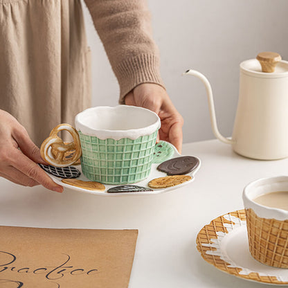 Lighteme Biscuit Ceramic Cup and Saucer