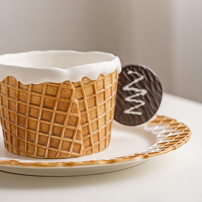 Lighteme Biscuit Ceramic Cup and Saucer