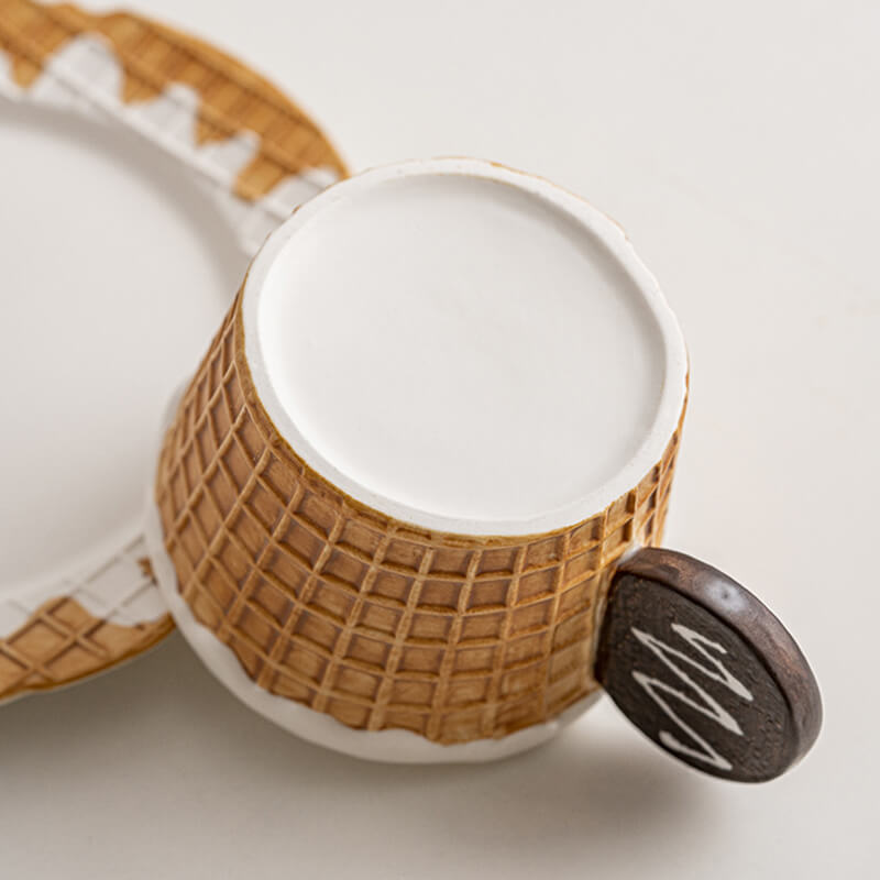 Lighteme Biscuit Ceramic Cup and Saucer