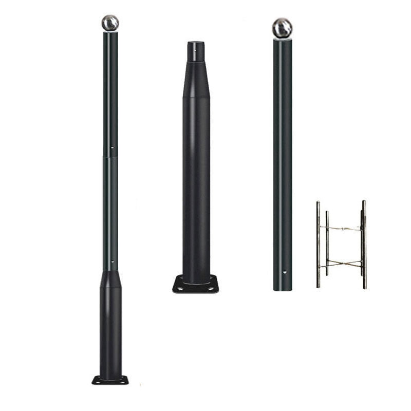 Lighteme 20Ft Commercial Grade Street/Parking/Flag Light Pole, Q235 Galvanized + Cage  1-Pack