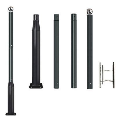 Lighteme 20Ft Commercial Grade Street/Parking/Flag Light Pole, Q235 Galvanized + Cage  1-Pack