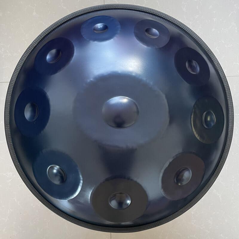 MiSoundofNature Custom Handpan Drum 22 Inch 10/11 Notes F3/F#3 Akepygnox Scale Stainless Steel/Nitrided Steel Percussion Instrument