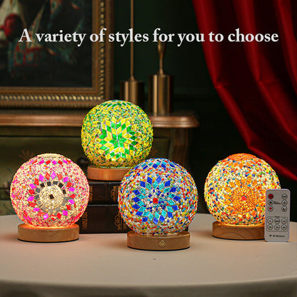 Lighteme Bohemian Style Creative Rechargeable Glass Table Lamp