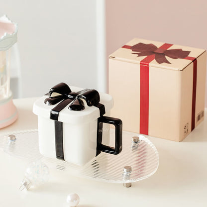Lighteme Bow Knot Gift Box Ceramic Mug