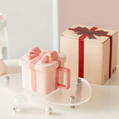 Lighteme Bow Knot Gift Box Ceramic Mug