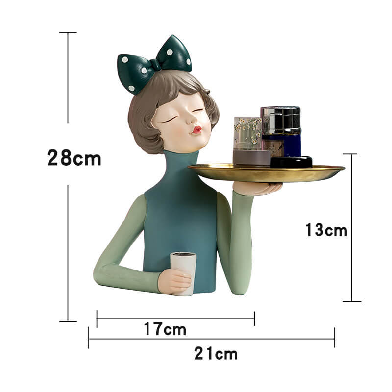 Décoration de rangement en résine Lighteme Bowknot Coffee Girl 