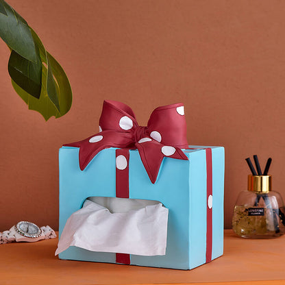 Lighteme Bowknot Polka Dot Tissue Storage Box