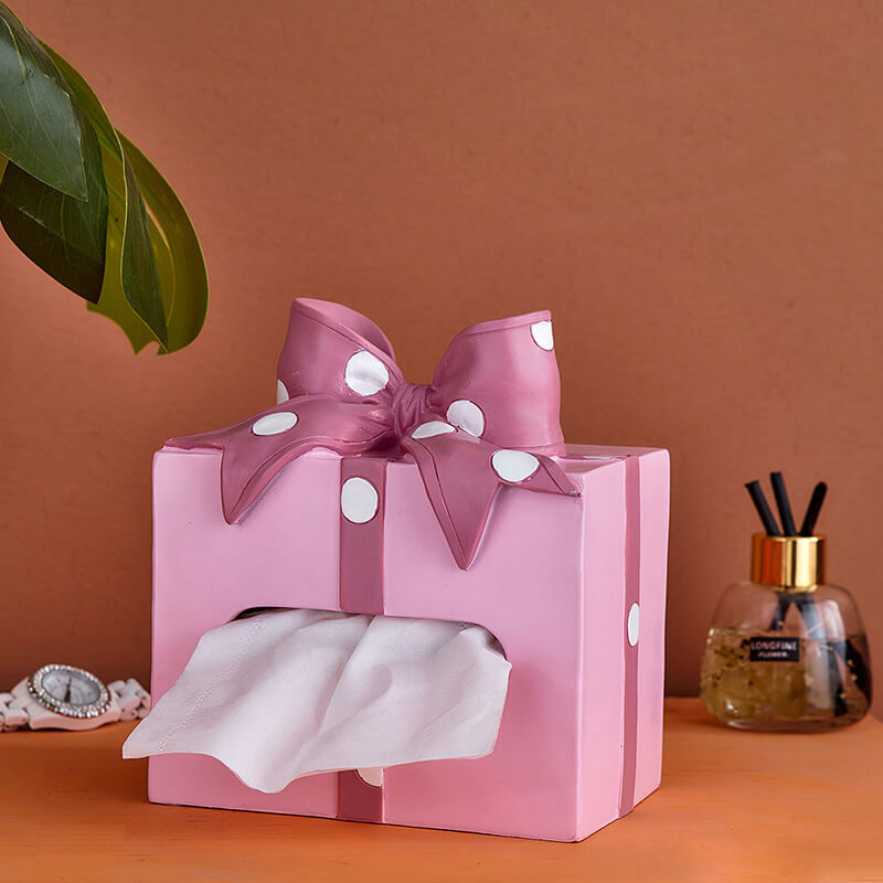 Lighteme Bowknot Polka Dot Tissue Storage Box