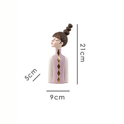 Lighteme Braid Girl Resin Decoration