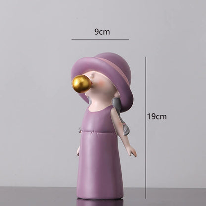 Lighteme Bubble Blowing Girl Resin Ornament