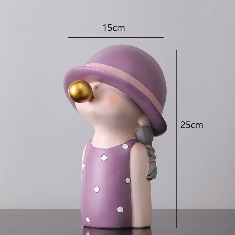 Lighteme Bubble Blowing Girl Resin Ornament