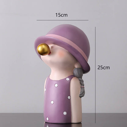 Lighteme Bubble Blowing Girl Resin Ornament