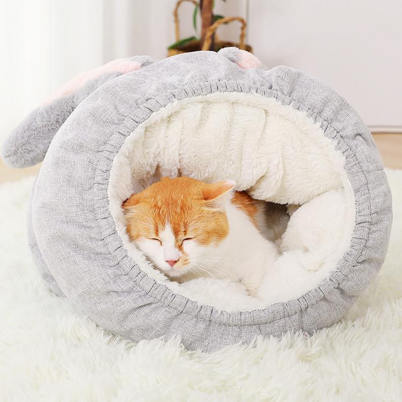 Lighteme Bunny Samtkatzen-Spiel- und Schlafröhre Warmer Tunnel