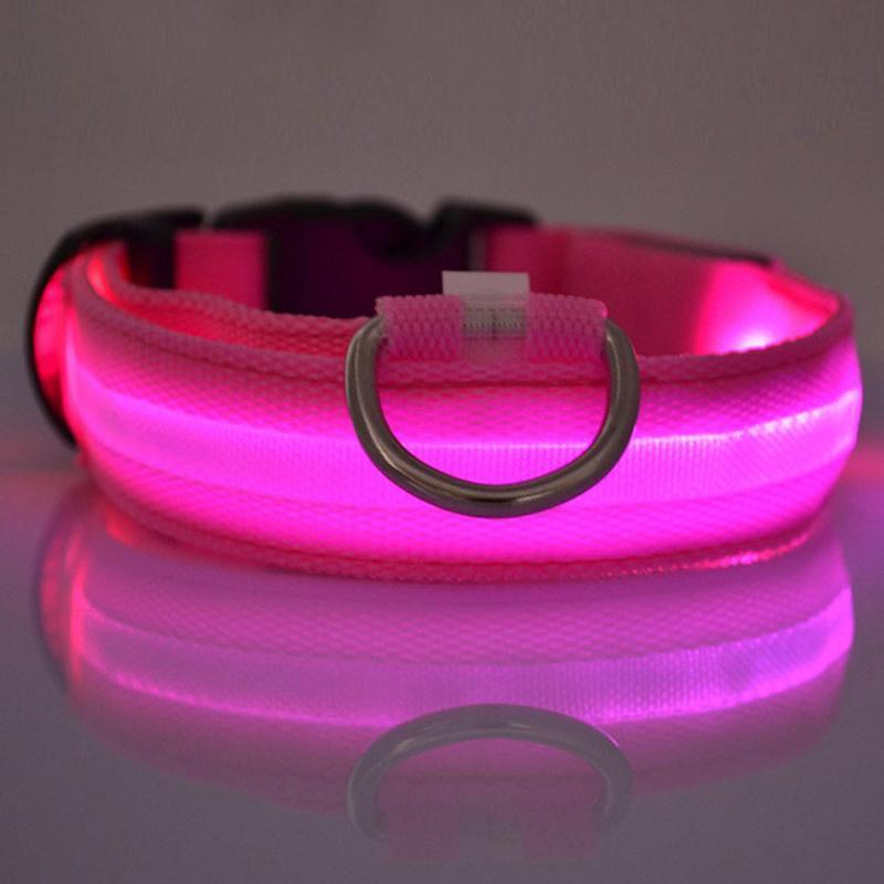 Lighteme Button Battery Luminescent Dog Collar (5 colors & 5 sizes)