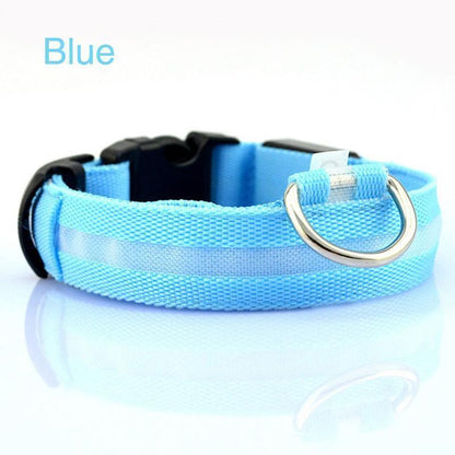 Lighteme Button Battery Luminescent Dog Collar (5 colors & 5 sizes)