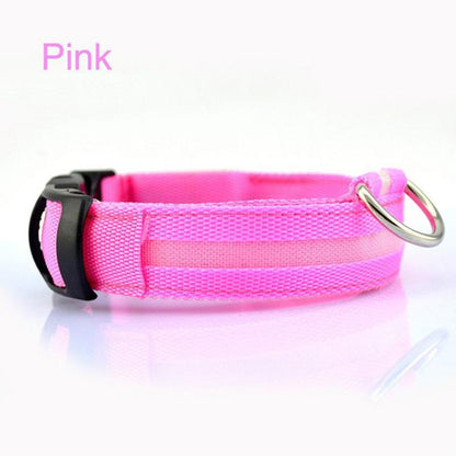 Lighteme Button Battery Luminescent Dog Collar (5 colors & 5 sizes)