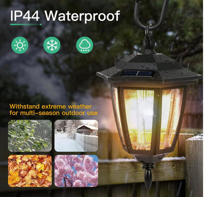 Lighteme Solar Hanging Lights Dual Use Shepherd Hook Lights Outdoor, 4 Pack