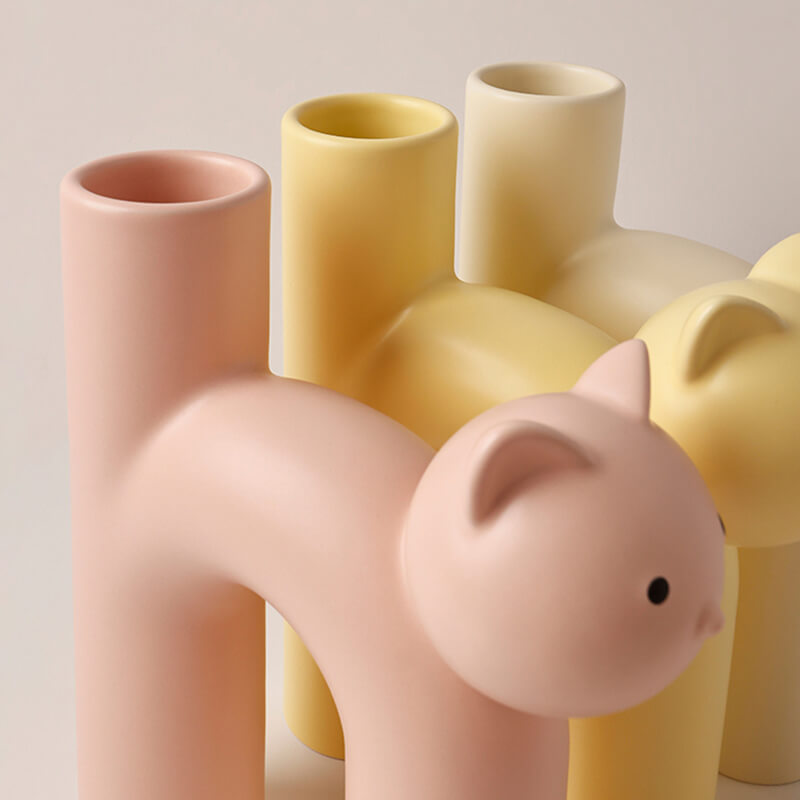 Lighteme Cat Shape Ceramic Vase