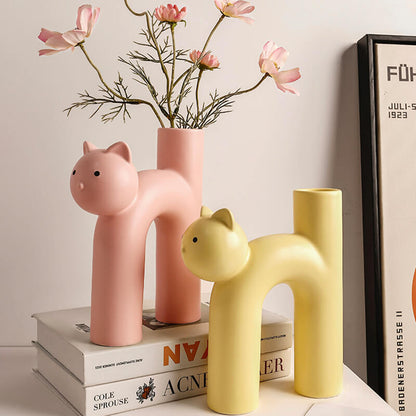 Lighteme Cat Shape Ceramic Vase