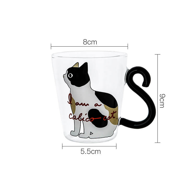 Lighteme Cat Tail Handle Glass Cup