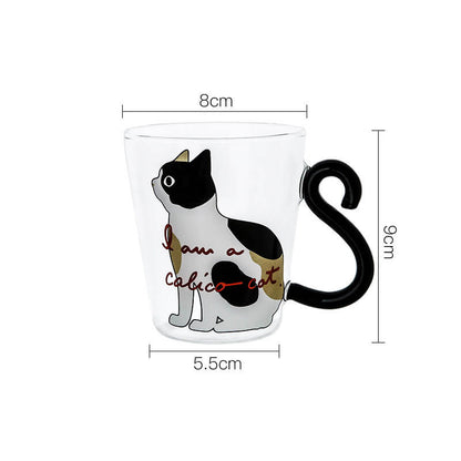 Lighteme Cat Tail Handle Glass Cup