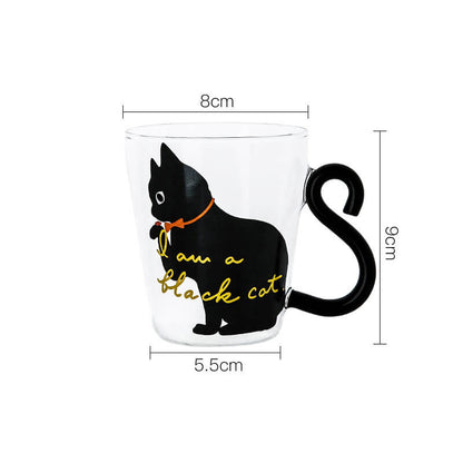 Lighteme Cat Tail Handle Glass Cup