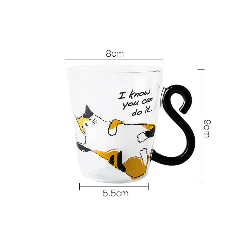 Lighteme Cat Tail Handle Glass Cup