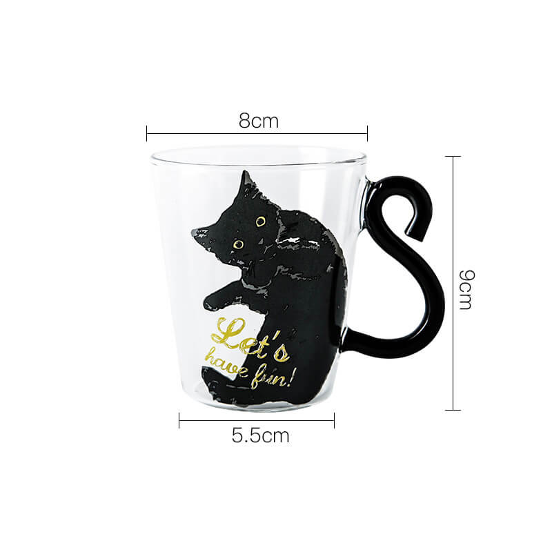 Lighteme Cat Tail Handle Glass Cup