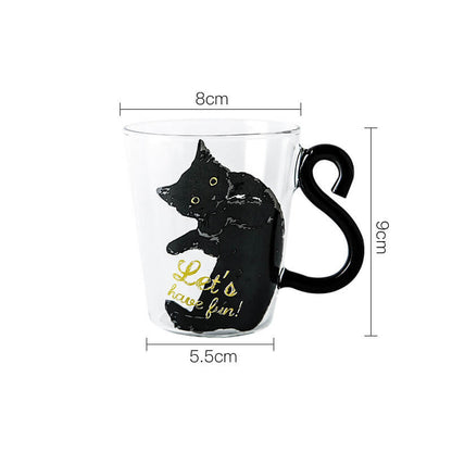 Lighteme Cat Tail Handle Glass Cup