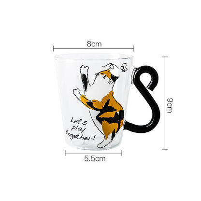 Lighteme Cat Tail Handle Glass Cup
