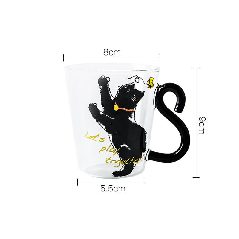 Lighteme Cat Tail Handle Glass Cup