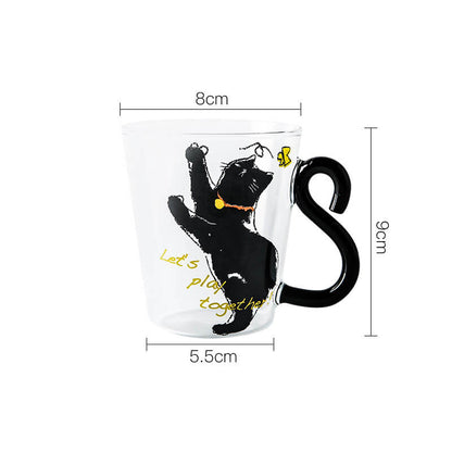 Lighteme Cat Tail Handle Glass Cup