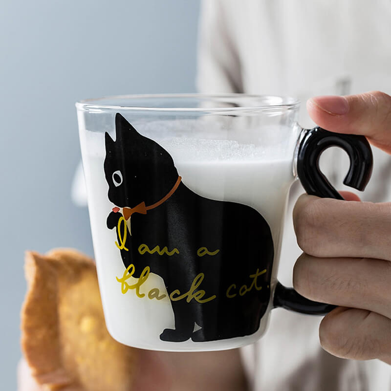 Lighteme Cat Tail Handle Glass Cup