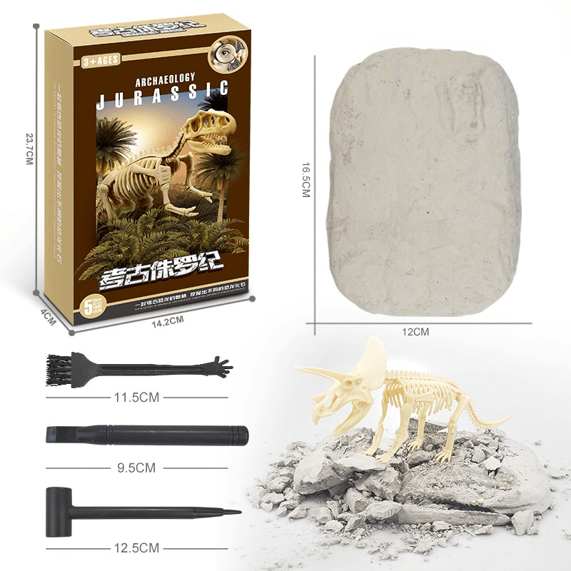 Lighteme Dinosaurier-Fossilien-Ausgrabungsset für Kinder – Komplettset