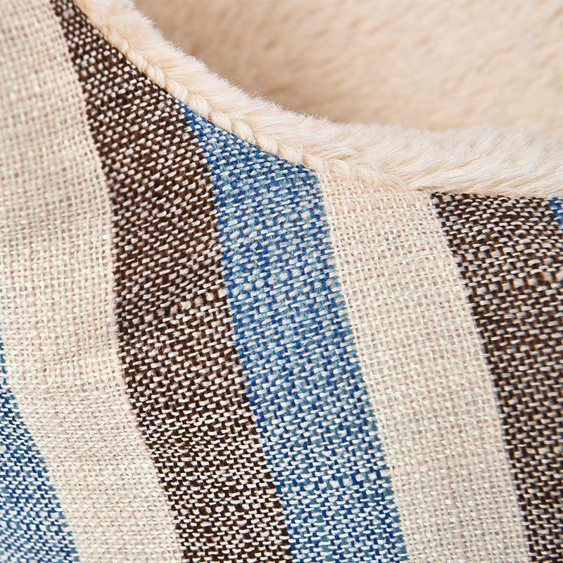 Lighteme Chenille Home Striped Cotton Linen Kennel