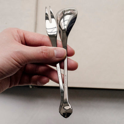 Lighteme Cherry Blossom Embossed Dessert Spoon & Fork