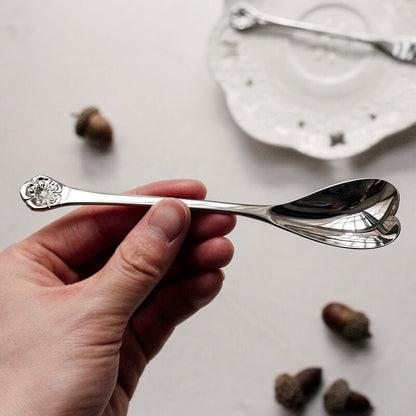 Lighteme Cherry Blossom Embossed Dessert Spoon & Fork