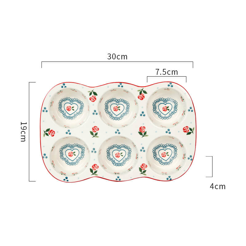 Lighteme Cherry Print Ceramic Cake Baking Pan
