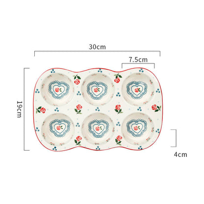 Lighteme Cherry Print Ceramic Cake Baking Pan
