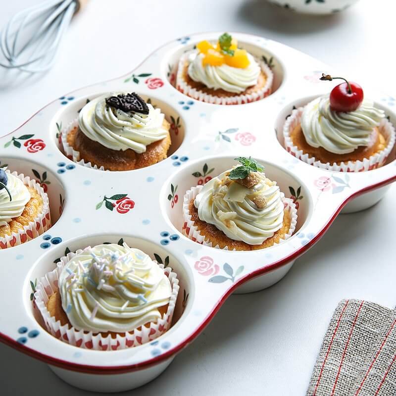 Lighteme Cherry Print Ceramic Cake Baking Pan