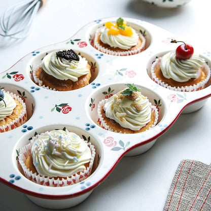 Lighteme Cherry Print Ceramic Cake Baking Pan