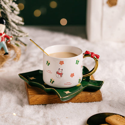 Lighteme Weihnachtstassen und Untertasse aus Keramik
