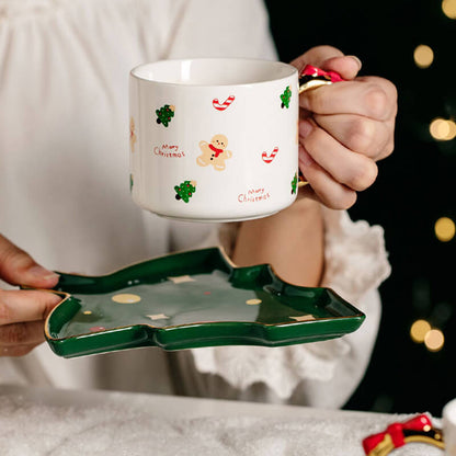 Lighteme Weihnachtstassen und Untertasse aus Keramik