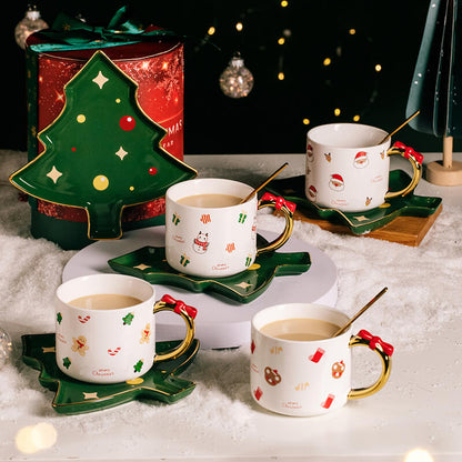 Lighteme Weihnachtstassen und Untertasse aus Keramik