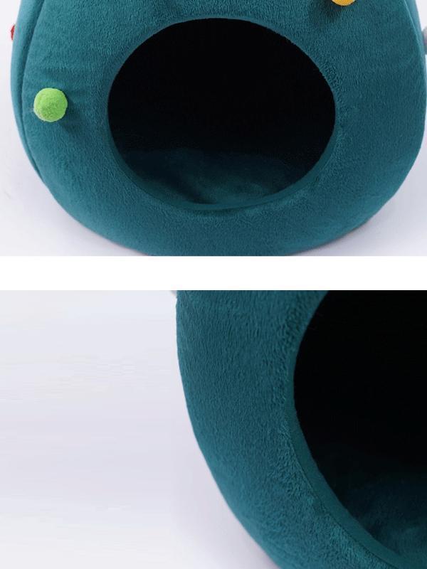 Lighteme Christmas Tree Shape Winter Warm Cave Bed For Cat