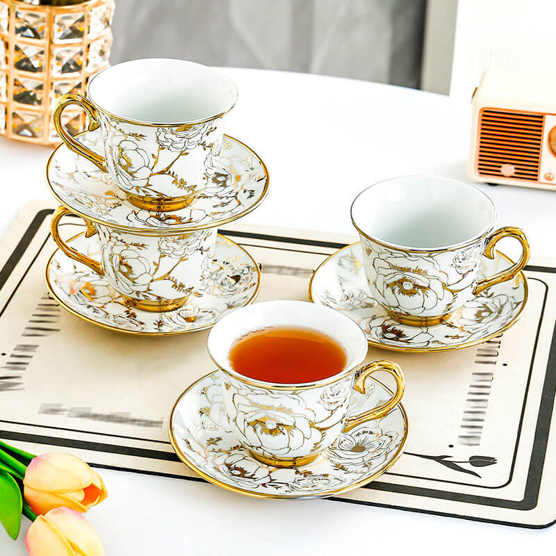 Lighteme Coffee Cup Gold Edge Set