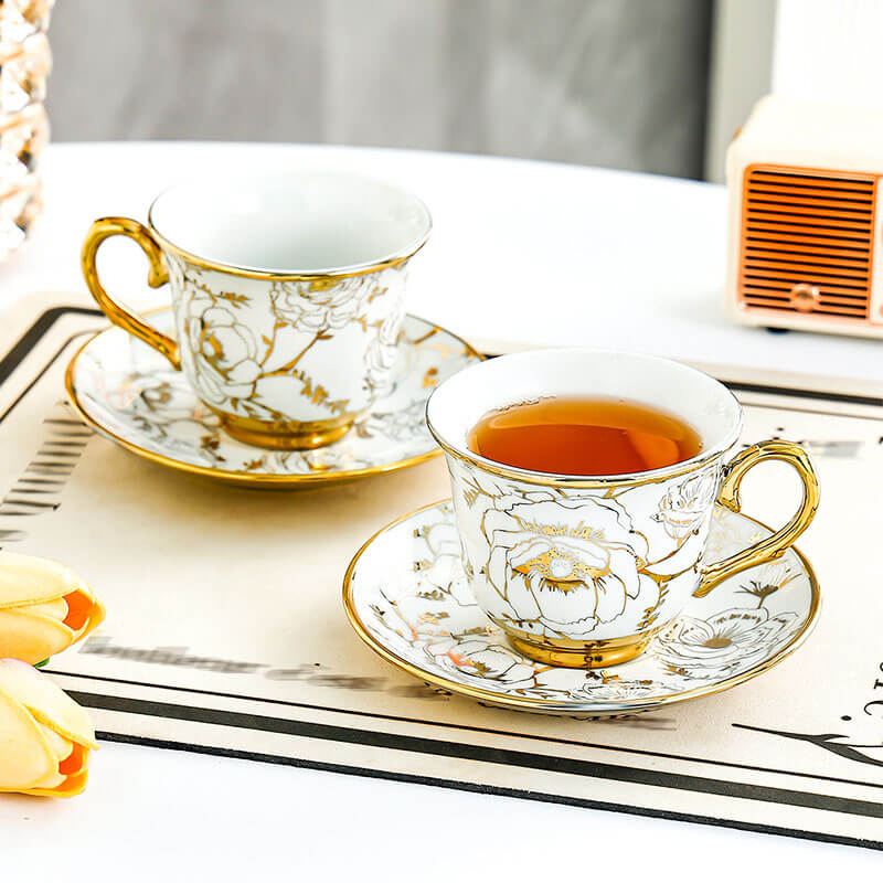 Lighteme Coffee Cup Gold Edge Set