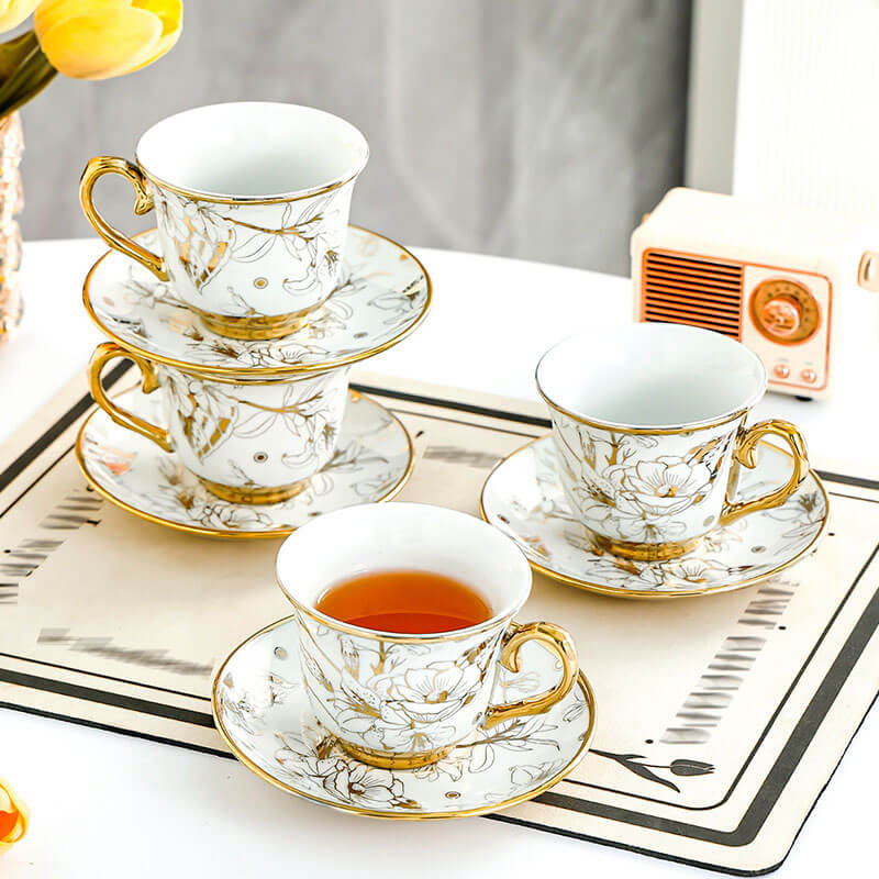 Lighteme Coffee Cup Gold Edge Set
