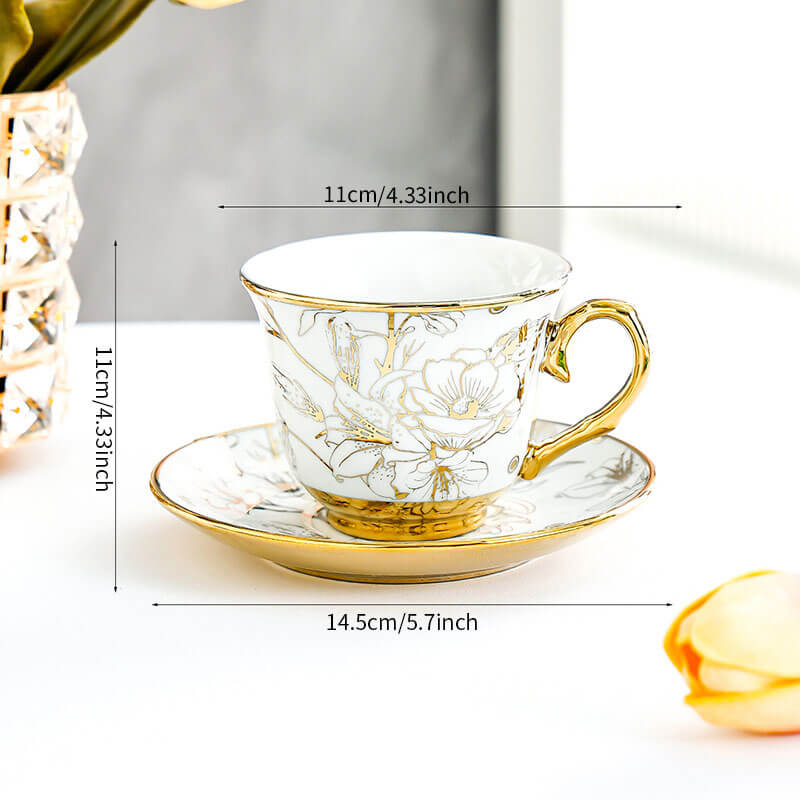Lighteme Coffee Cup Gold Edge Set